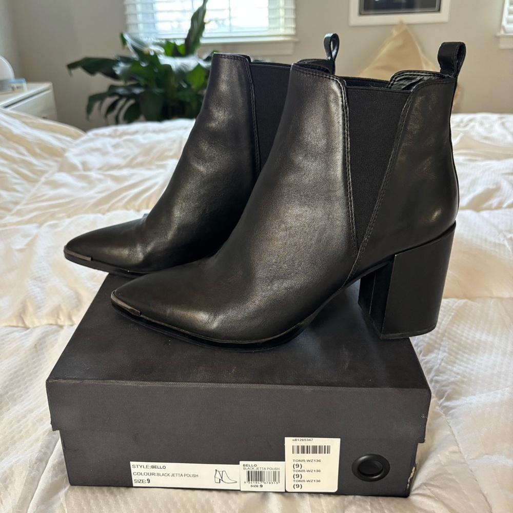Tony Bianco Bello Black Leather Boots 9